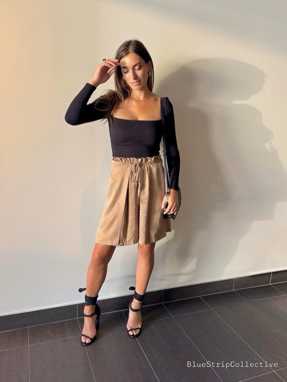 OPTIONS Made in Italy Lyocell Wrap Culotte Shorts – Size S